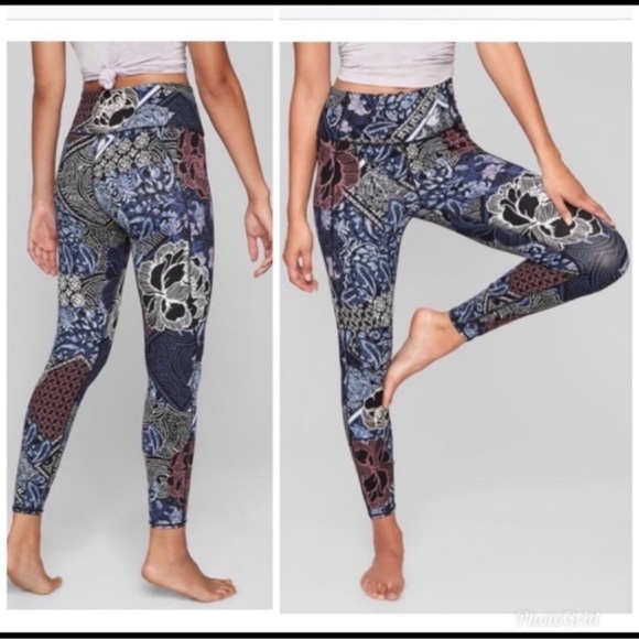 Athleta Pants - Athleta Patchwork Salutation 7/8 Tight, Size M